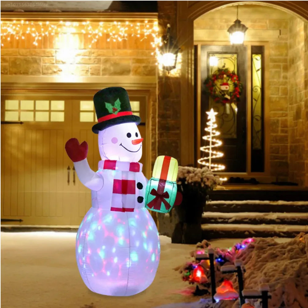 5FT/1.5M Christmas Inflatable Snowman With Color Rotating LED Lights