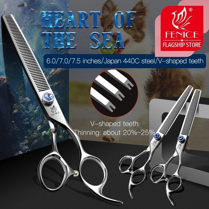 Fenice 7.0 7.5 inch Professional Pet thinning Scissors