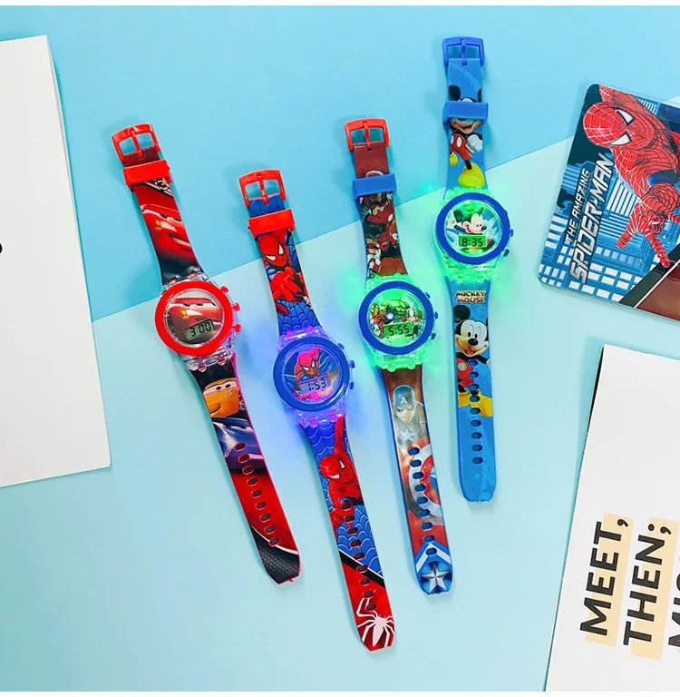 Flash Light Spiderman Kids Watches