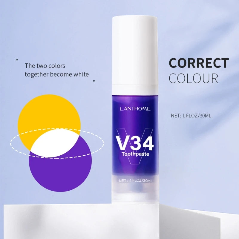 V34 Pro Purple Corrector Teeth Whitening Toothpaste