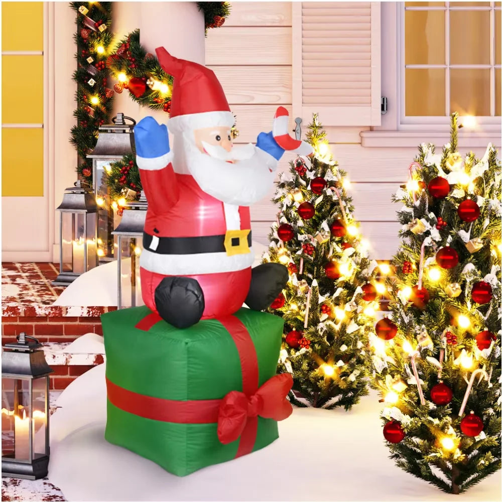 1.8M Giant Christmas Inflatable Santa With LED Lights Inflatable