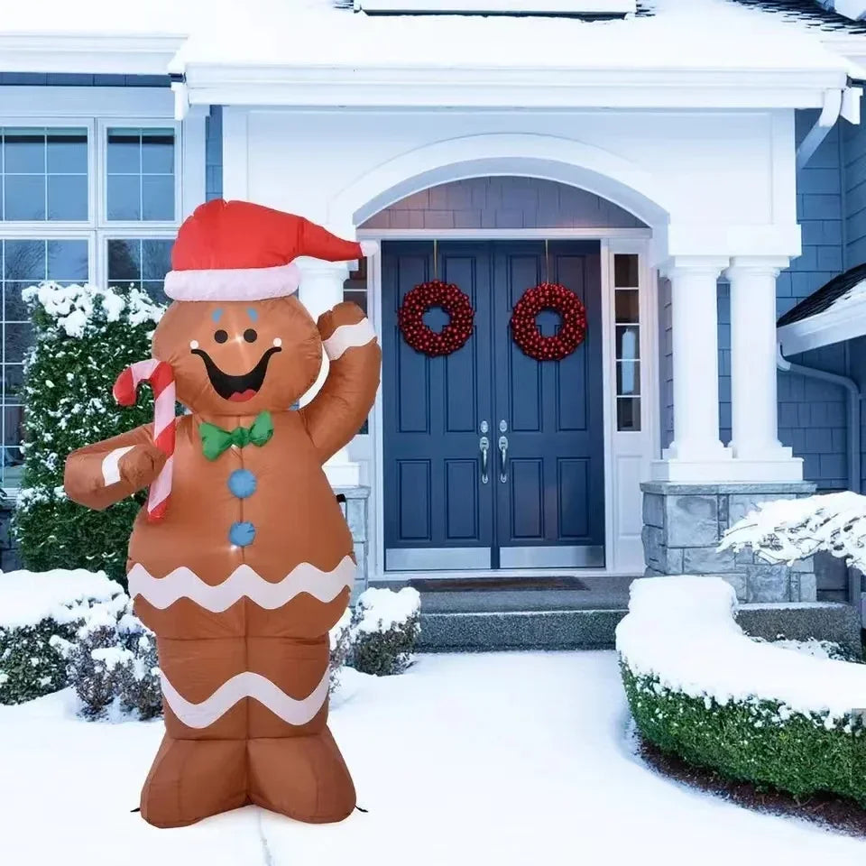 1.5M Christmas Inflatable LED Gingerbread Man Cookie