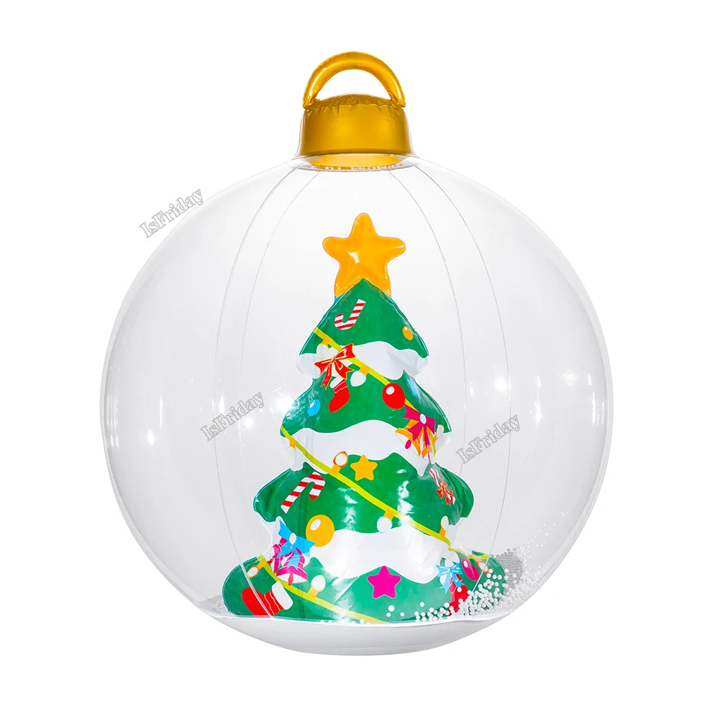 60cm Giant Luminous Inflatable Christmas Balls With Lights Pvc Outdoor