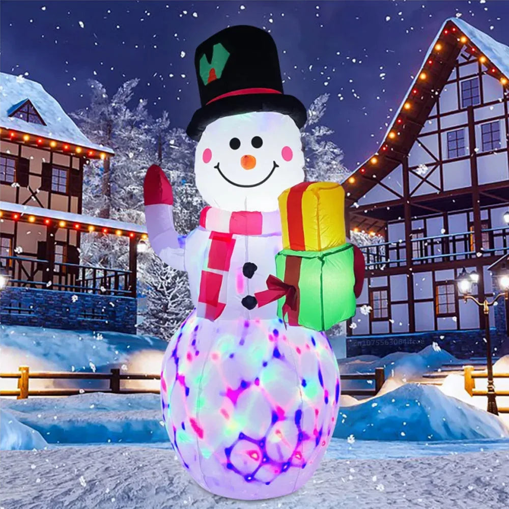 5FT/1.5M Christmas Inflatable Snowman With Color Rotating LED Lights