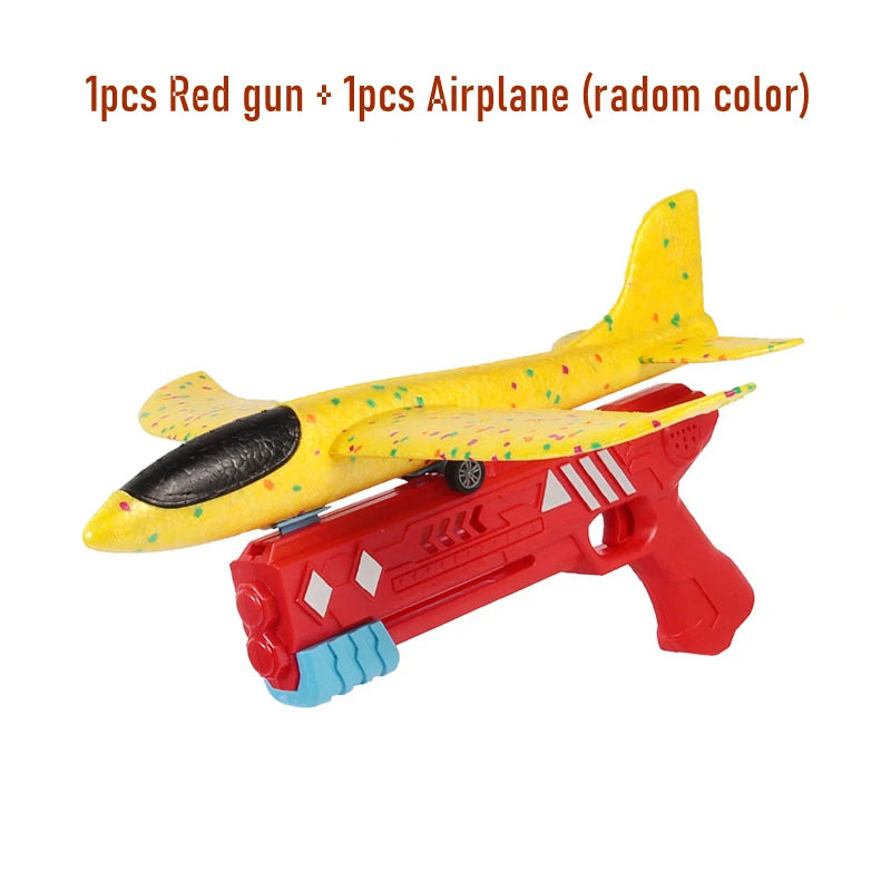 Kids Catapult Plane Toys Gun-style Launching Aircraft Gunner