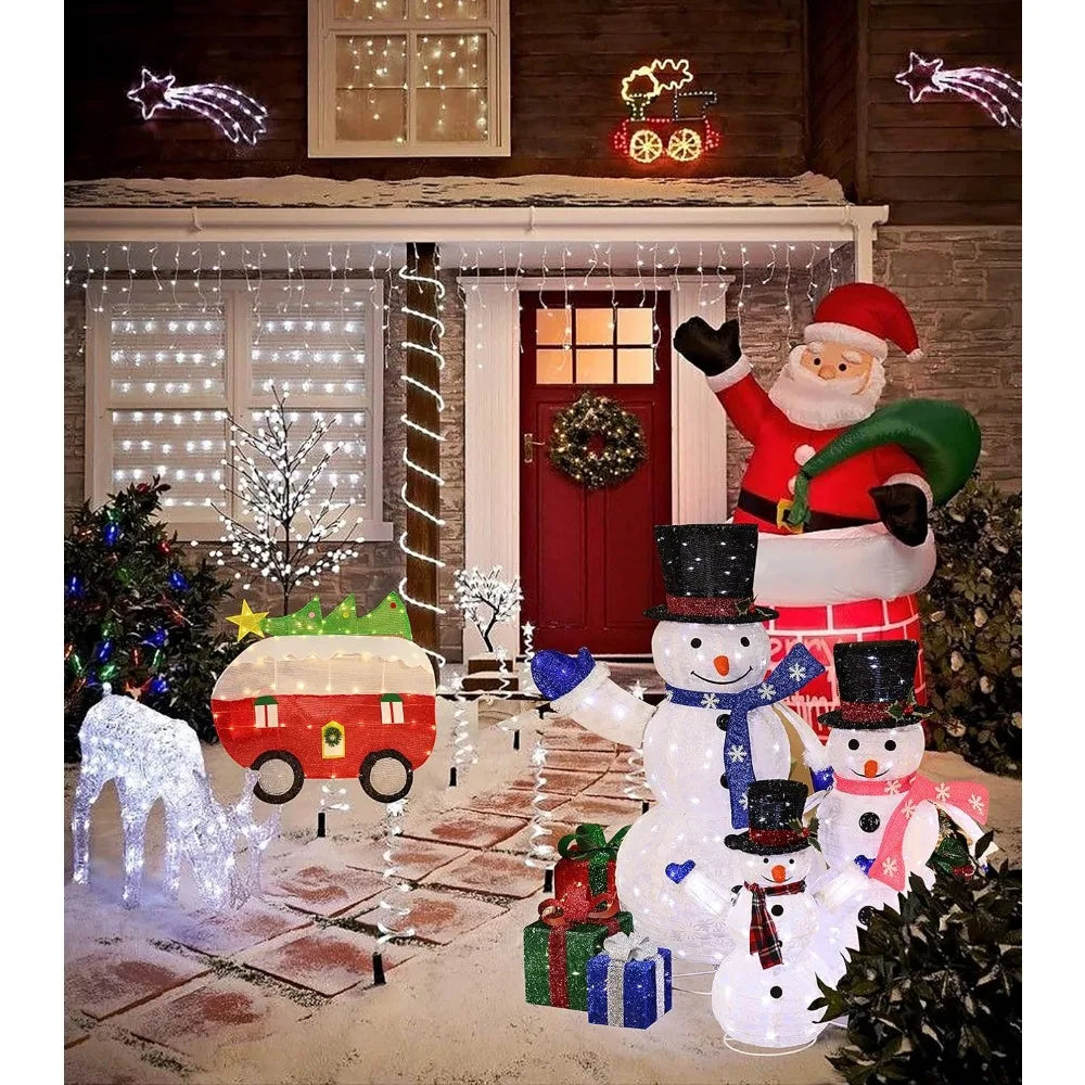 48" Set of 3/4 Snowman Christmas decor