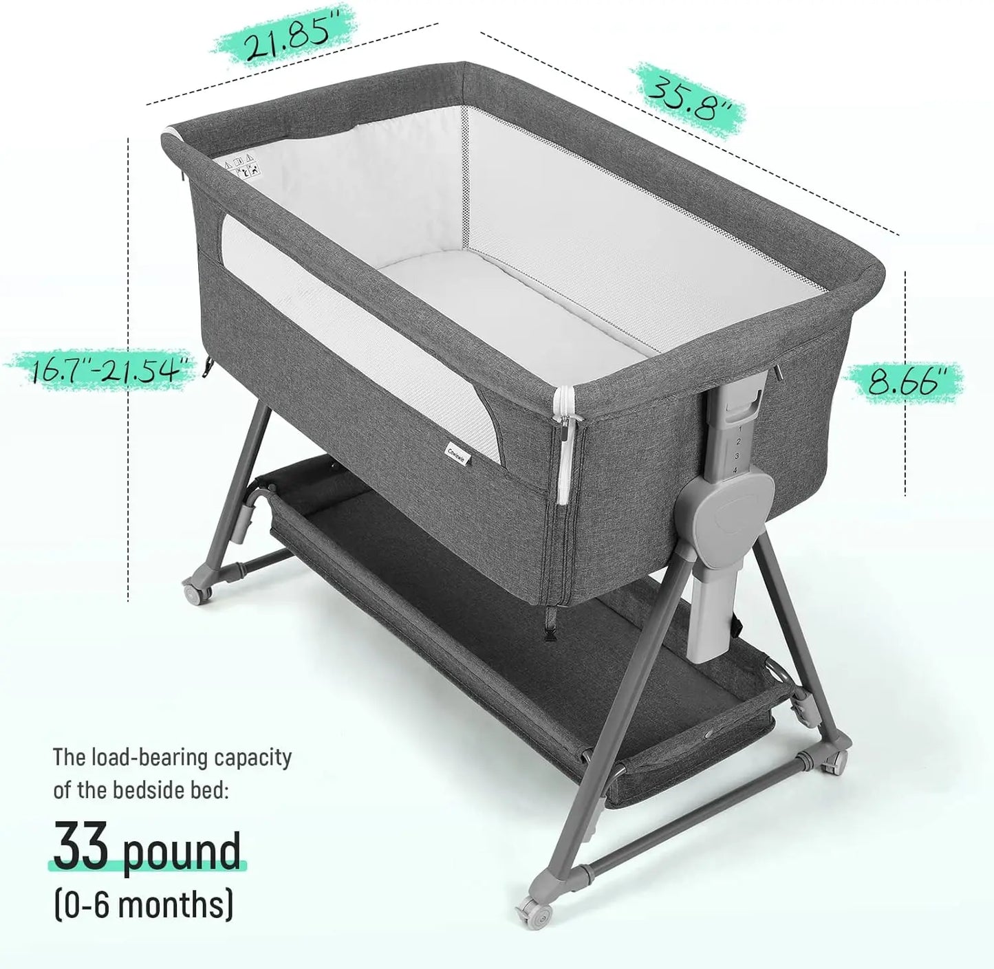 Baby Bassinet, Beside Sleeper for Baby Easy Folding Bedside