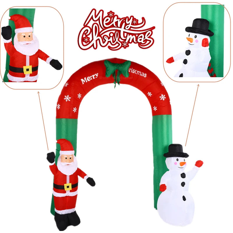 2.4M/8FT Christmas Inflatable Arch Model Built-In LED Lights