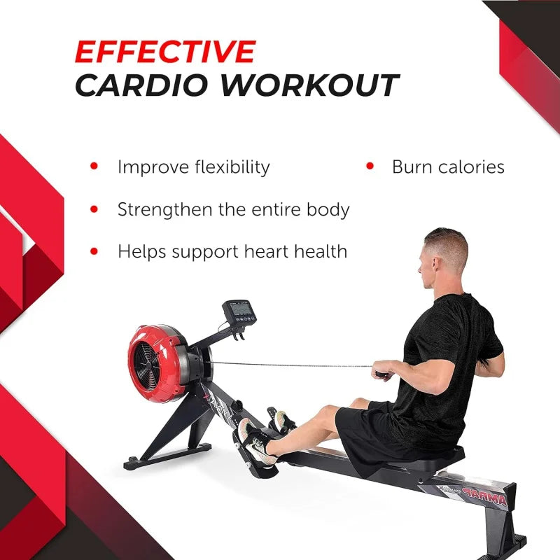 Rower Machine with Smart Workout App - Foldable Rowing Machine with Dynamic Air Resistance