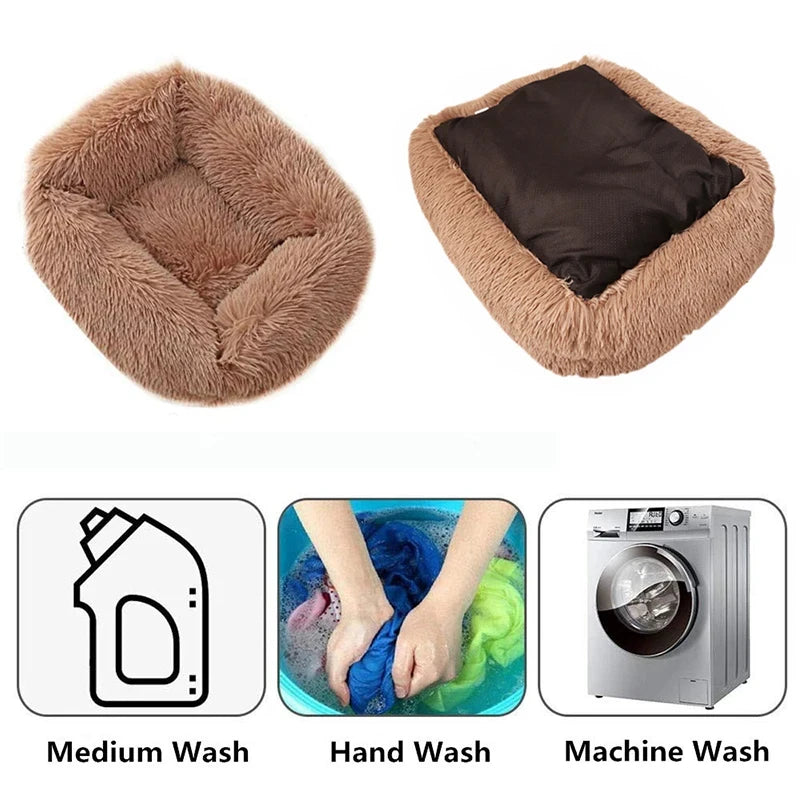 Rectangle Plush Dog Bed Winter Warm Mat Small Medium Big