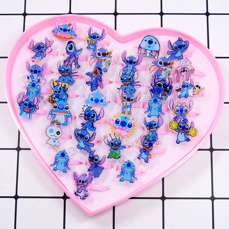 10/20pcs Disney Anime Stitch Ring Kawaii Lilo Stitch Children Acrylic Ring