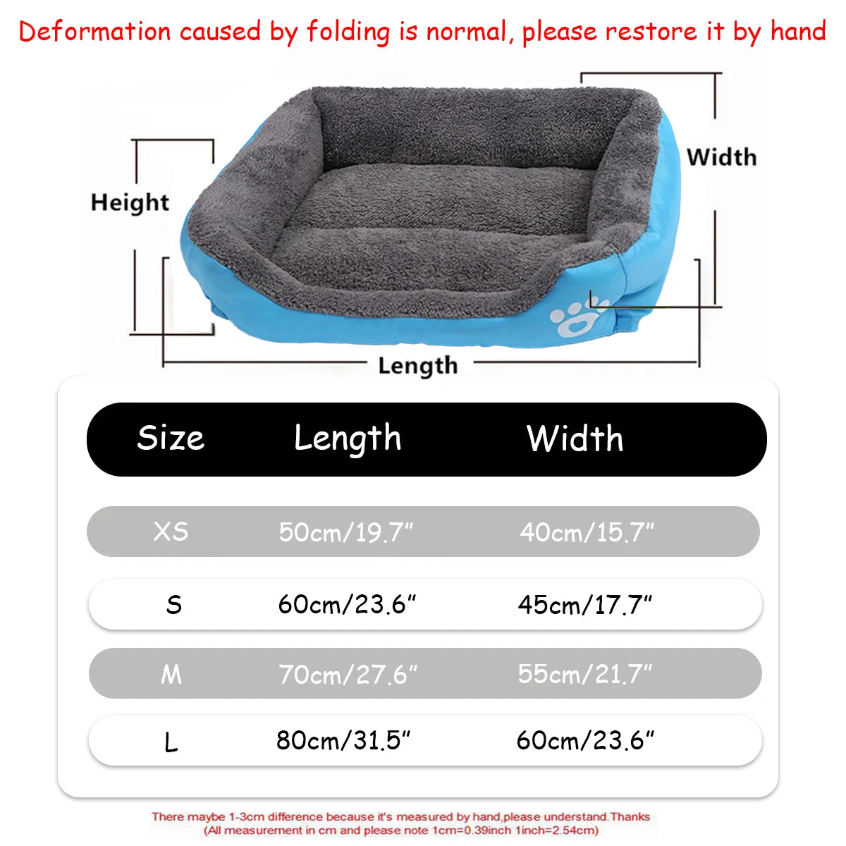 Color Square Winter Soft Warm bed