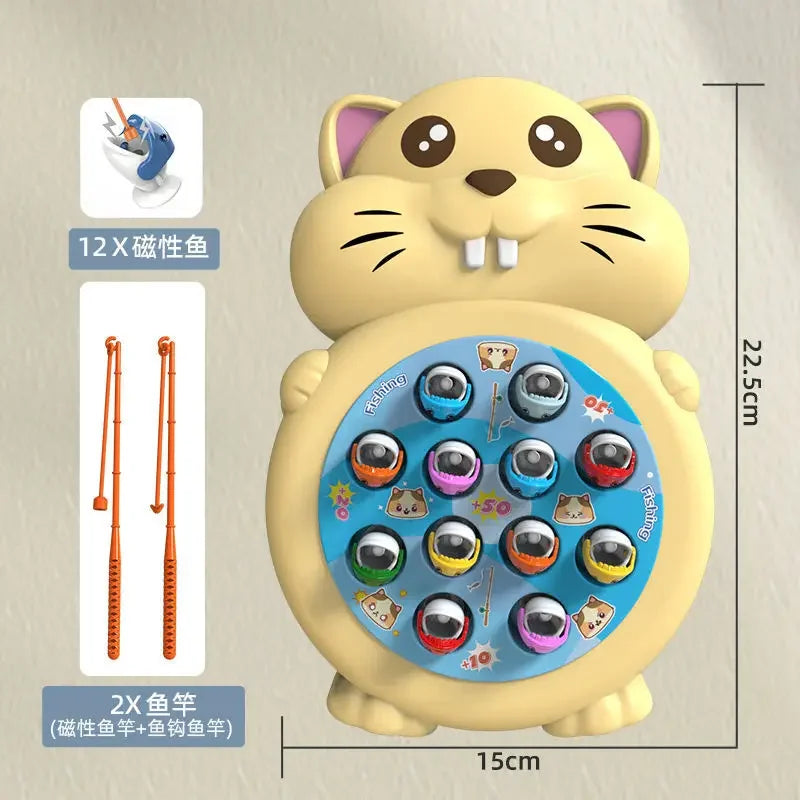 Children's Hamster Fishing Plate Toy Cartoon Mouse Fishing Fish Educational