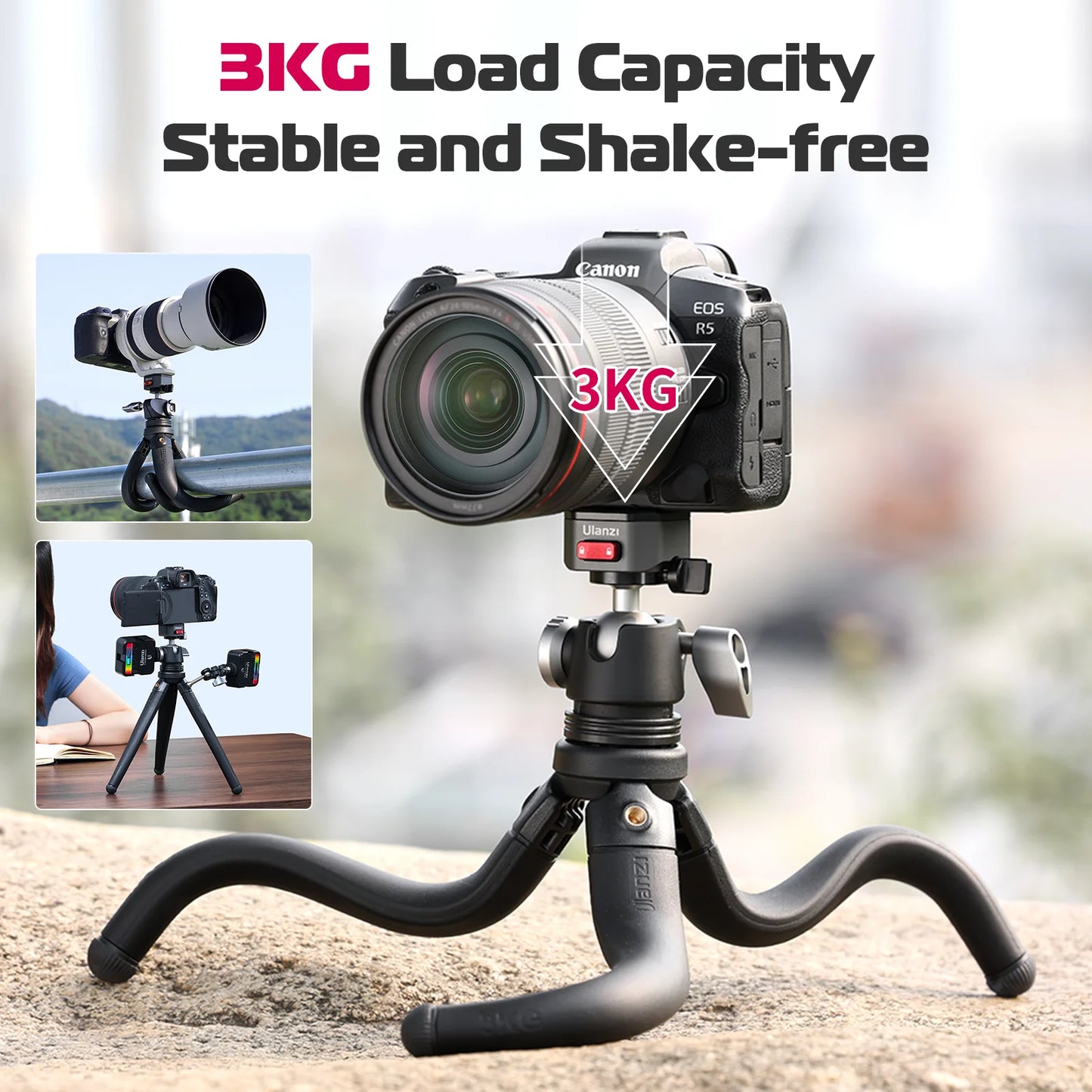 MT-68 Mini Flexible Tripod Stand for Camera DSLR Smartphone