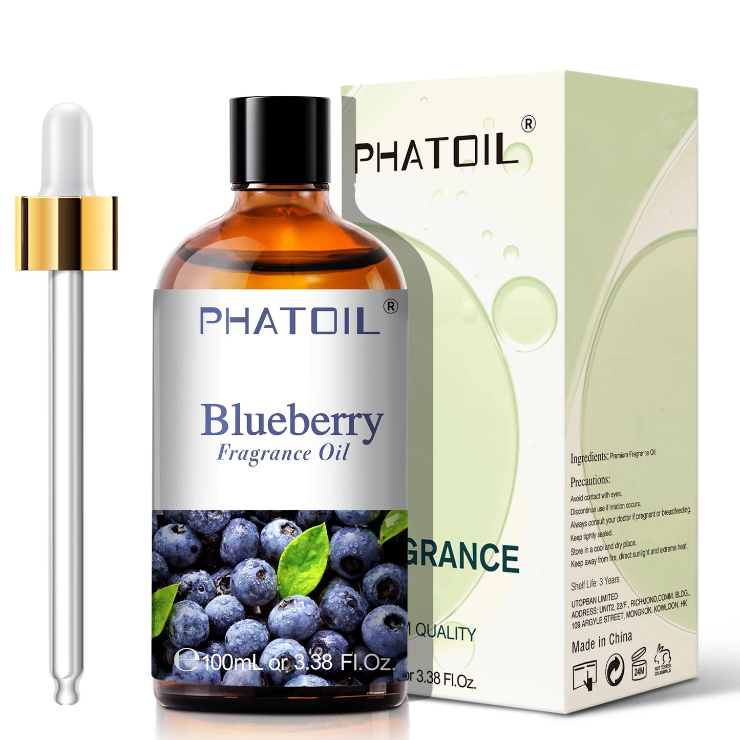 Phatoil 100ml Blueberry Fragrance Oils Coconut Vanilla Green Apple