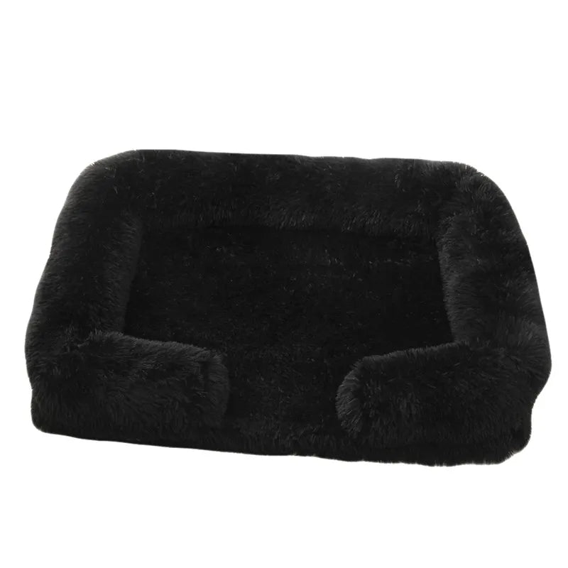 Winter Rectangular Large Dog Beds Washable Plush Fluffy