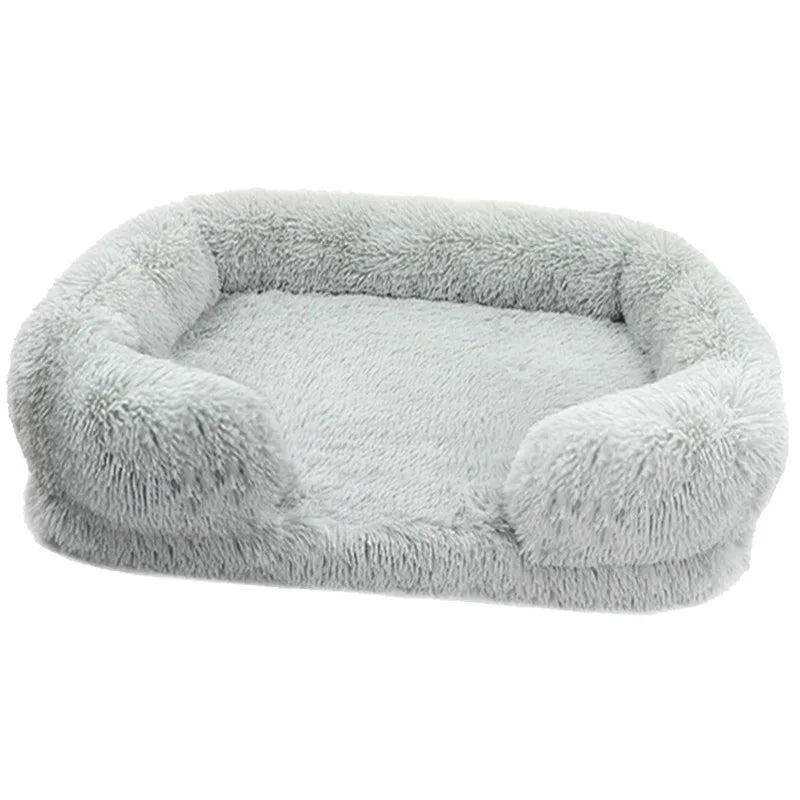 Winter Rectangular Large Dog Beds Washable Plush Fluffy