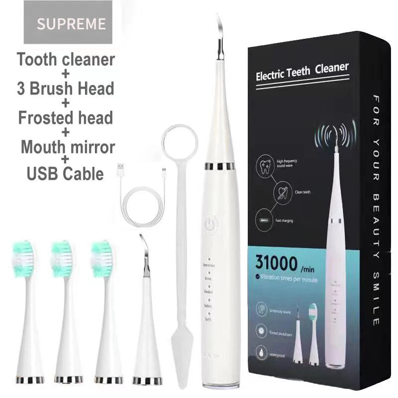 Sonic Electric Toothbrush Teeth Cleaner Dental Teeth Scaler USB Rechargeable