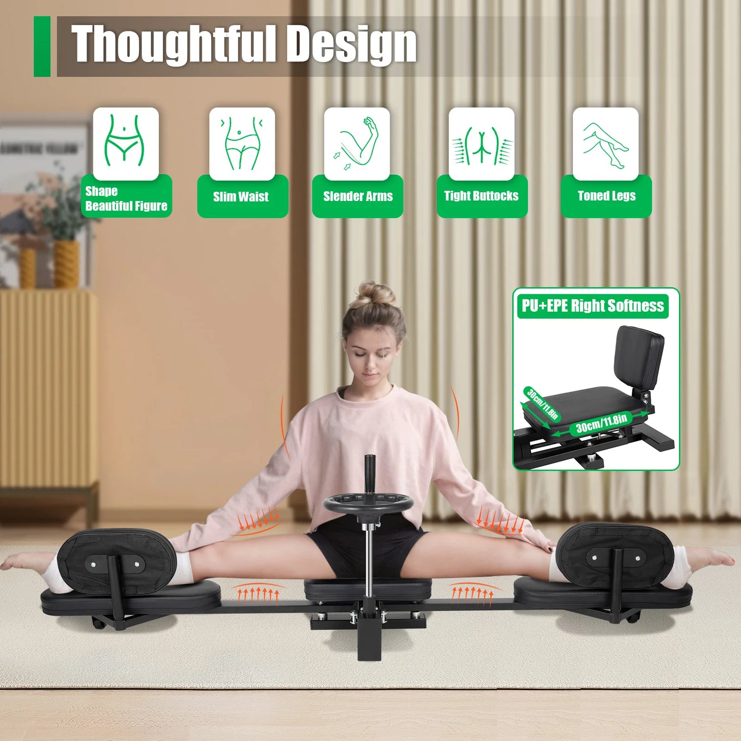 Leg Stretcher Fitness Training Equipment Sports Flexibility Stretching Machine 3 Bar 100KG