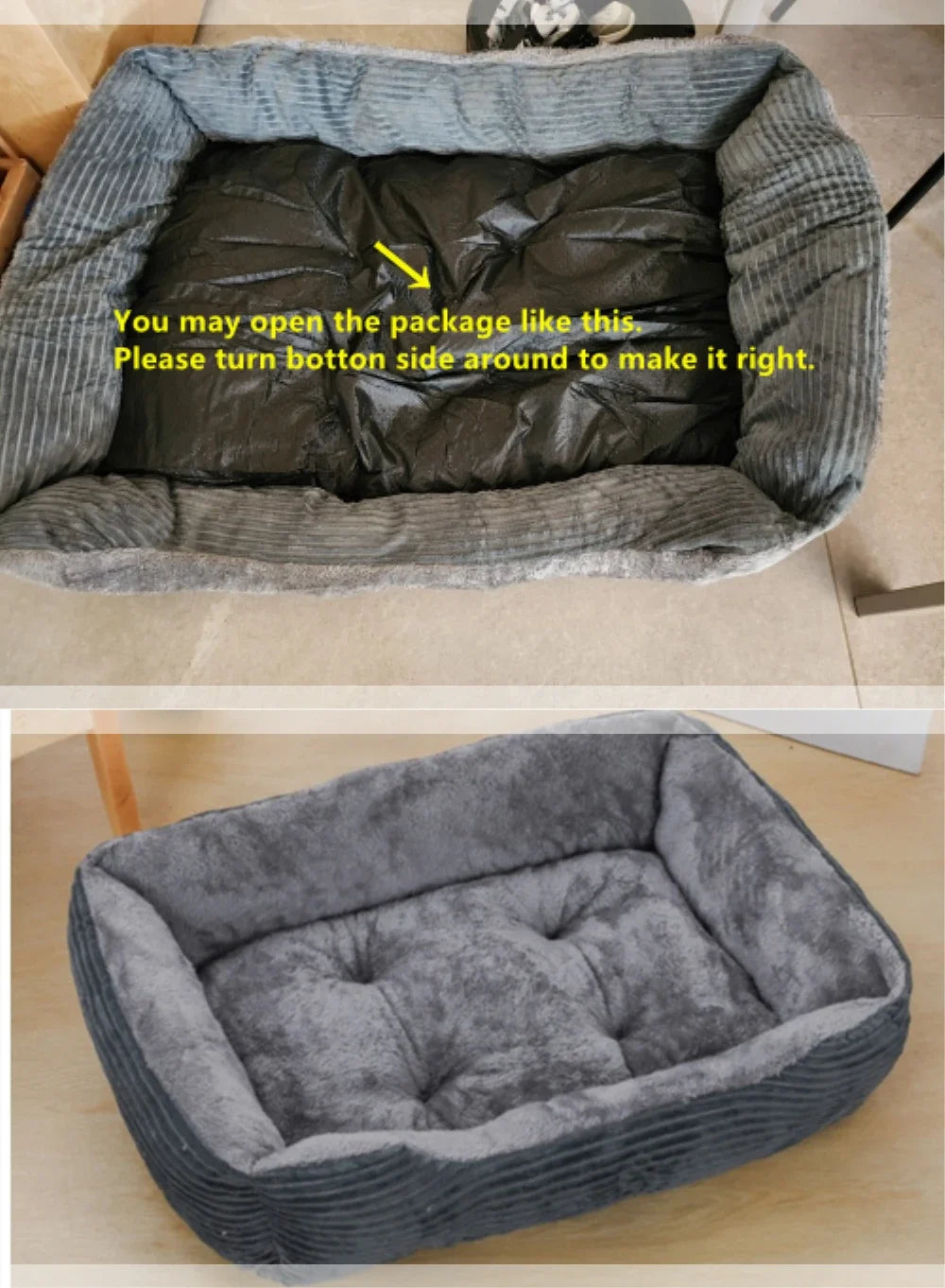 Bed for Dog Cat Pet Square Plush Kennel Medium Small Dog Sofa Bed