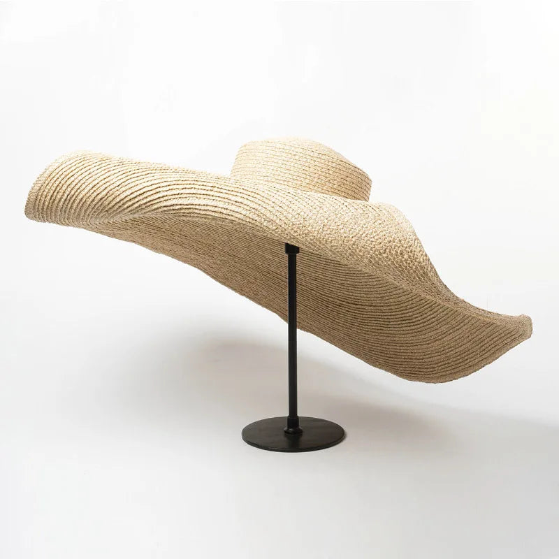 Elegant Natural 25cm Extra Large Raffia Hat