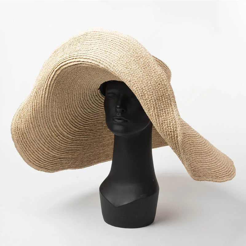 Elegant Natural 25cm Extra Large Raffia Hat