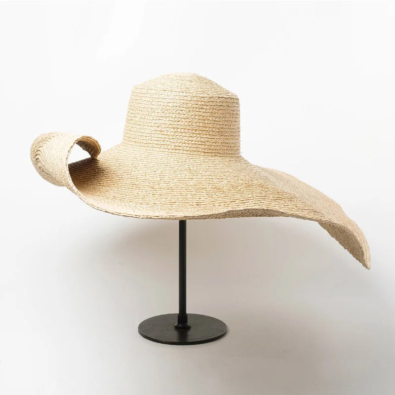 Elegant Natural 25cm Extra Large Raffia Hat