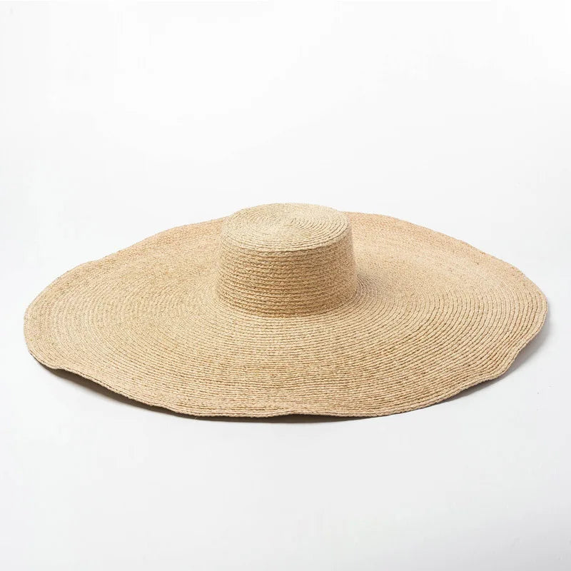 Elegant Natural 25cm Extra Large Raffia Hat